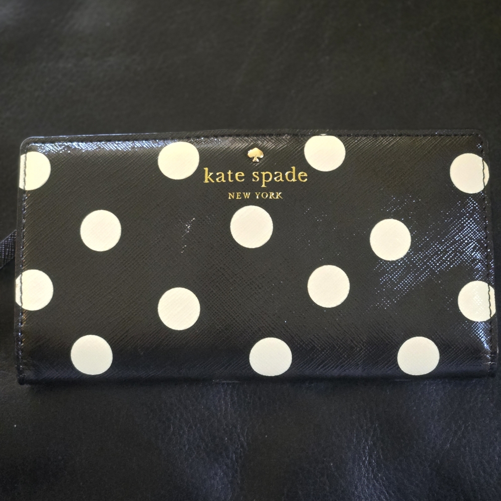 Kate Spade Black and White Polka Dot Clutch